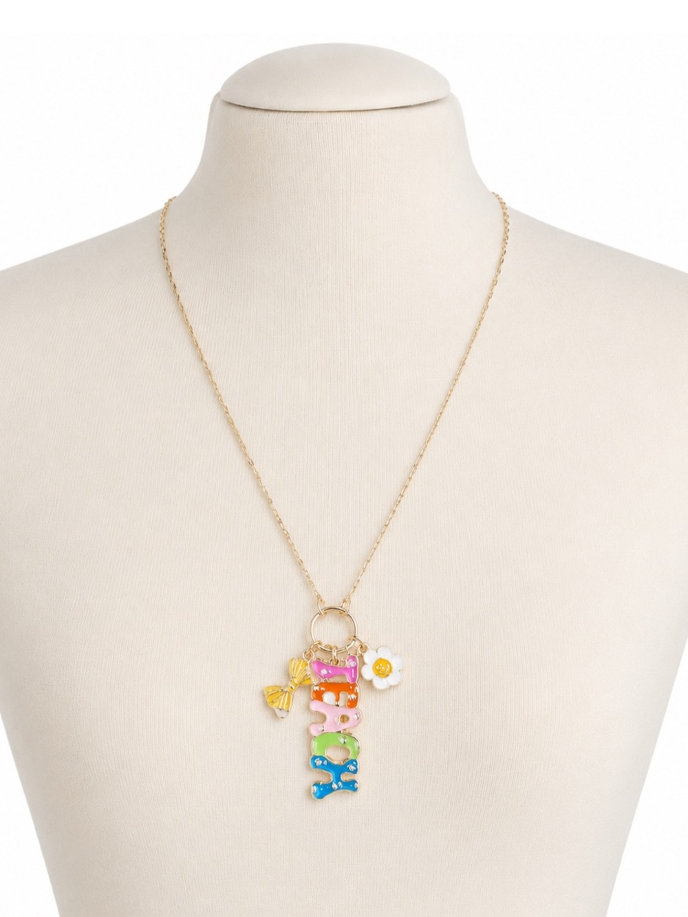 Shiny Luxe Teach Time Coquette Gold Tone Necklace (NWT)